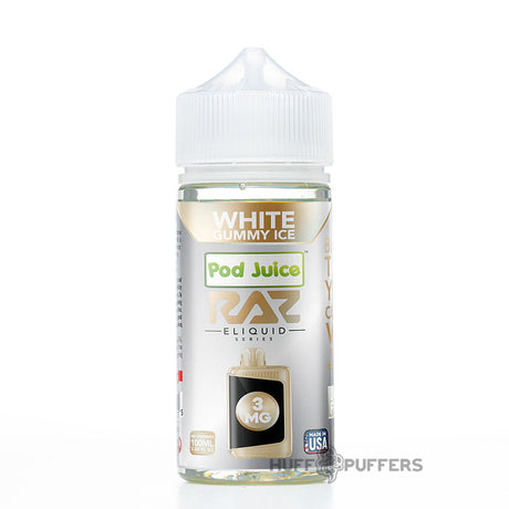 pod juice x raz white gummy 100ml e-juice bottle