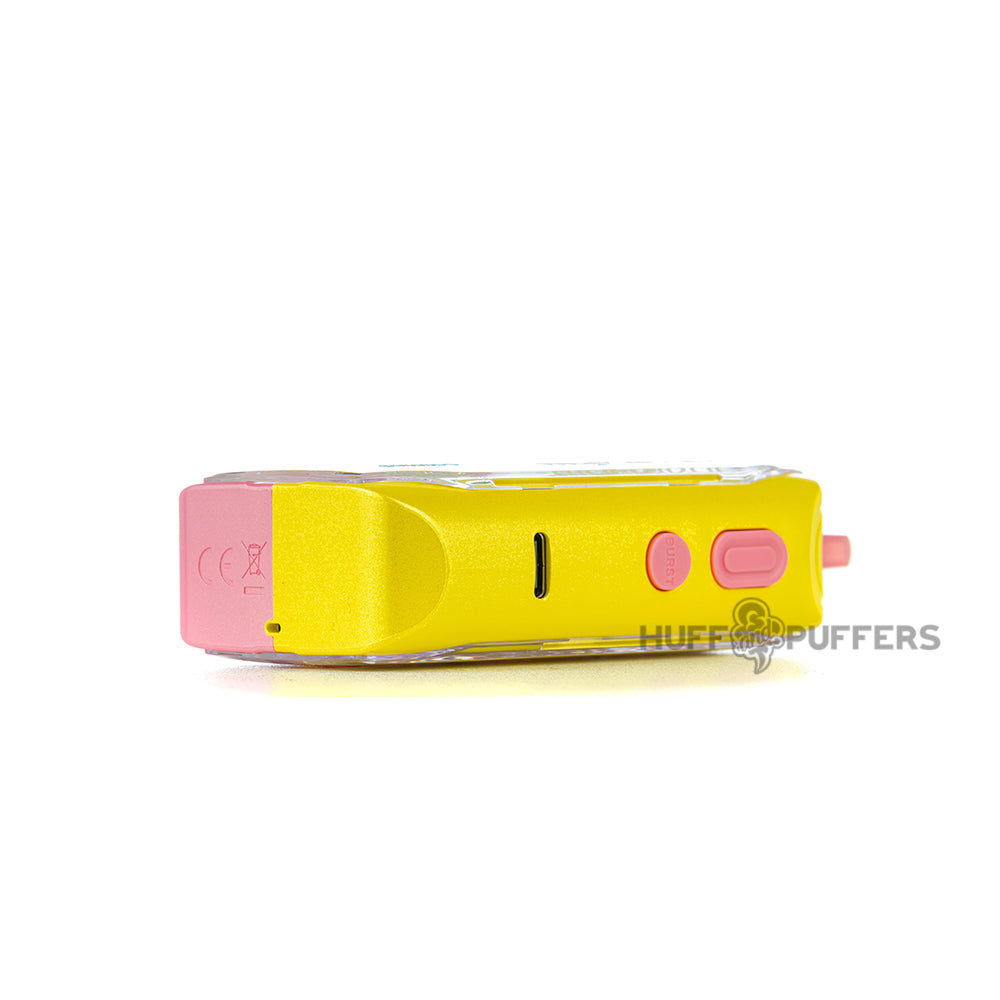 adjust myflavor disposable vape strawberry banana laying down bottom view