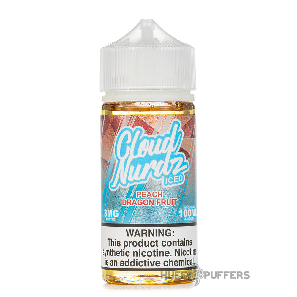 cloud nurdz iced peach dragon fruit e-juice 100ml