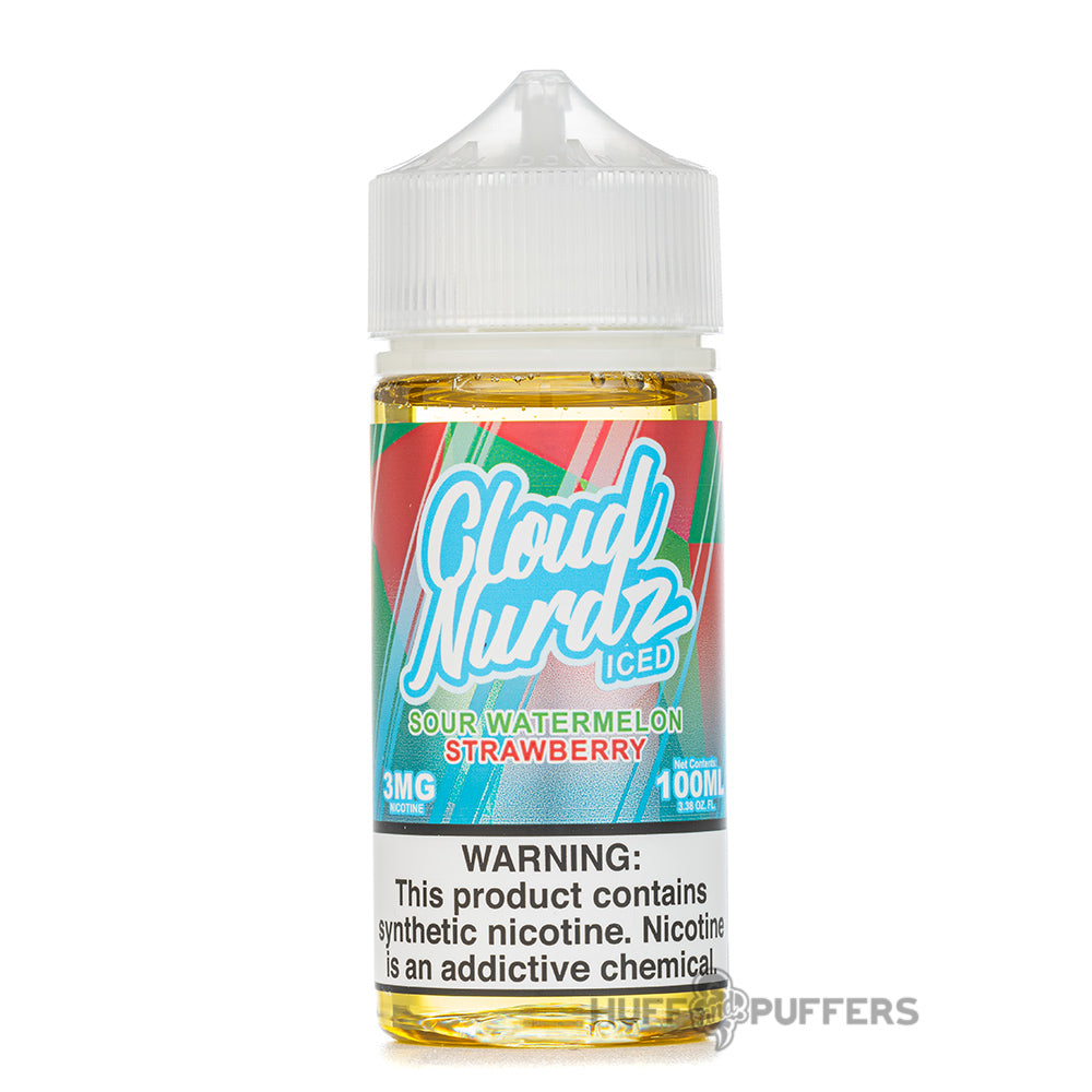 cloud nurdz iced sour watermelon strawberry e-juice 100ml