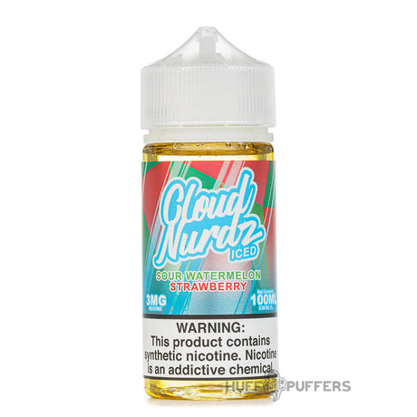 cloud nurdz iced sour watermelon strawberry e-juice 100ml