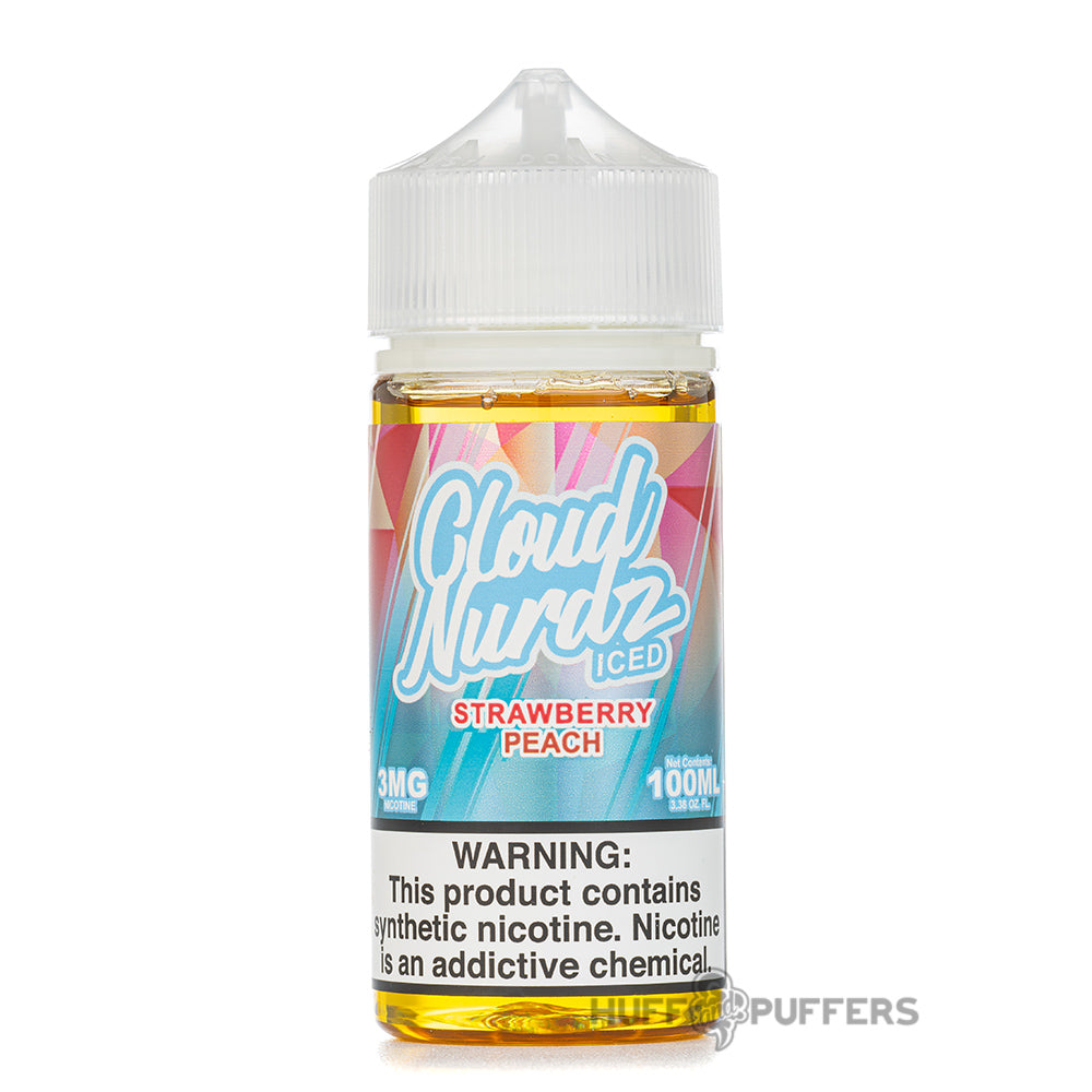 cloud nurdz iced strawberry peach e-juice 100ml