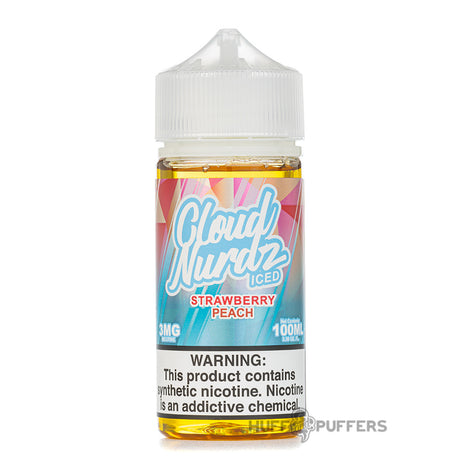 cloud nurdz iced strawberry peach e-juice 100ml