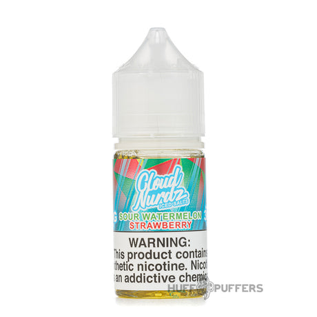 cloud nurdz salt iced sour watermelon strawberry e-juice 30ml