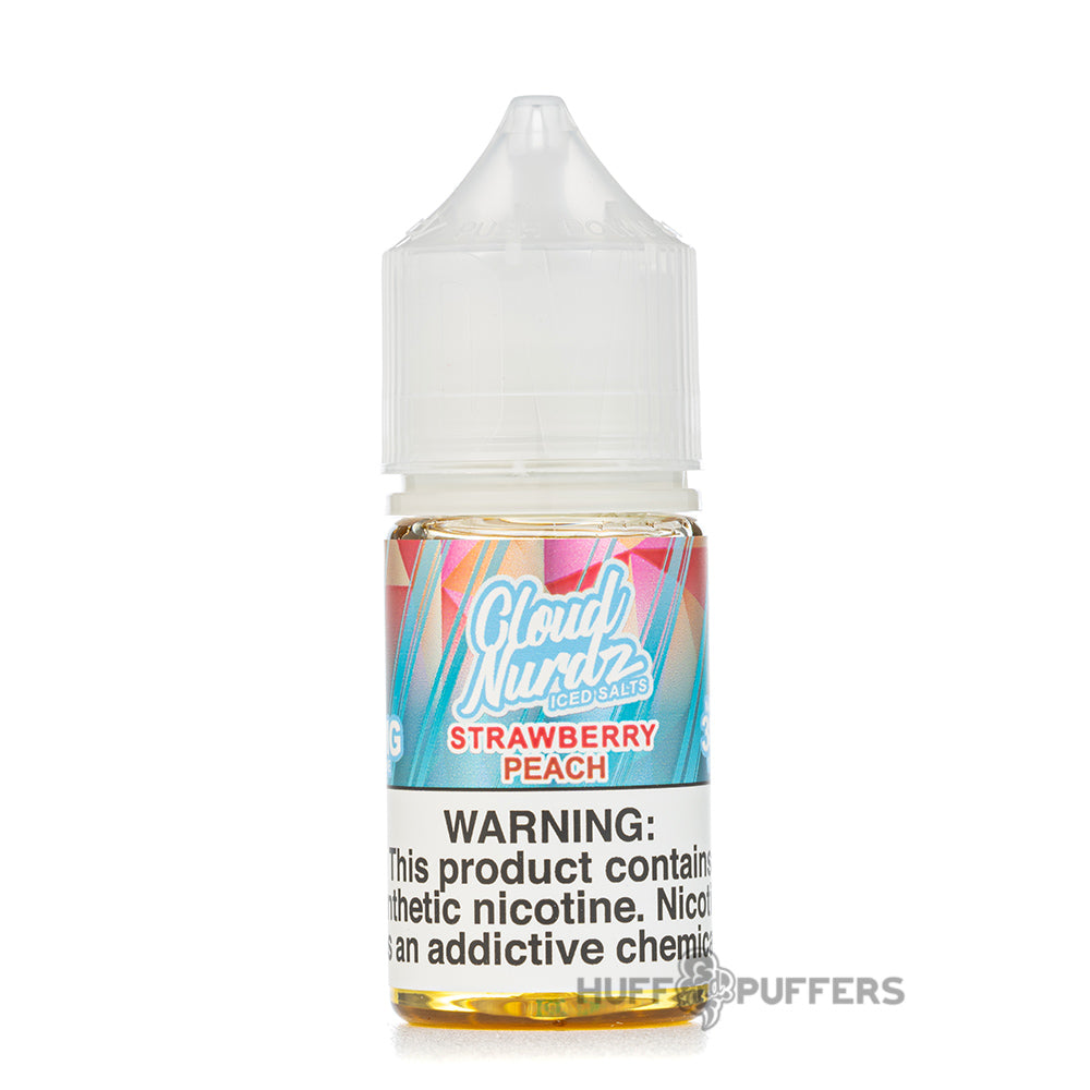 cloud nurdz salt iced strawberry peach e-juice 30ml