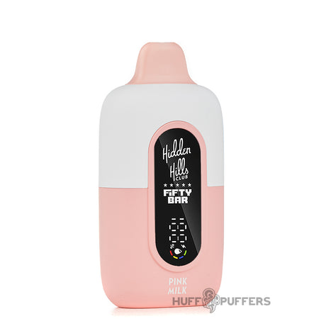 fifty bar x hidden hills disposable vape pink milk