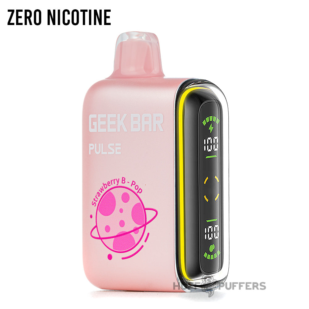 geek bar pulse zero nicotine disposable vape strawberry b-pop