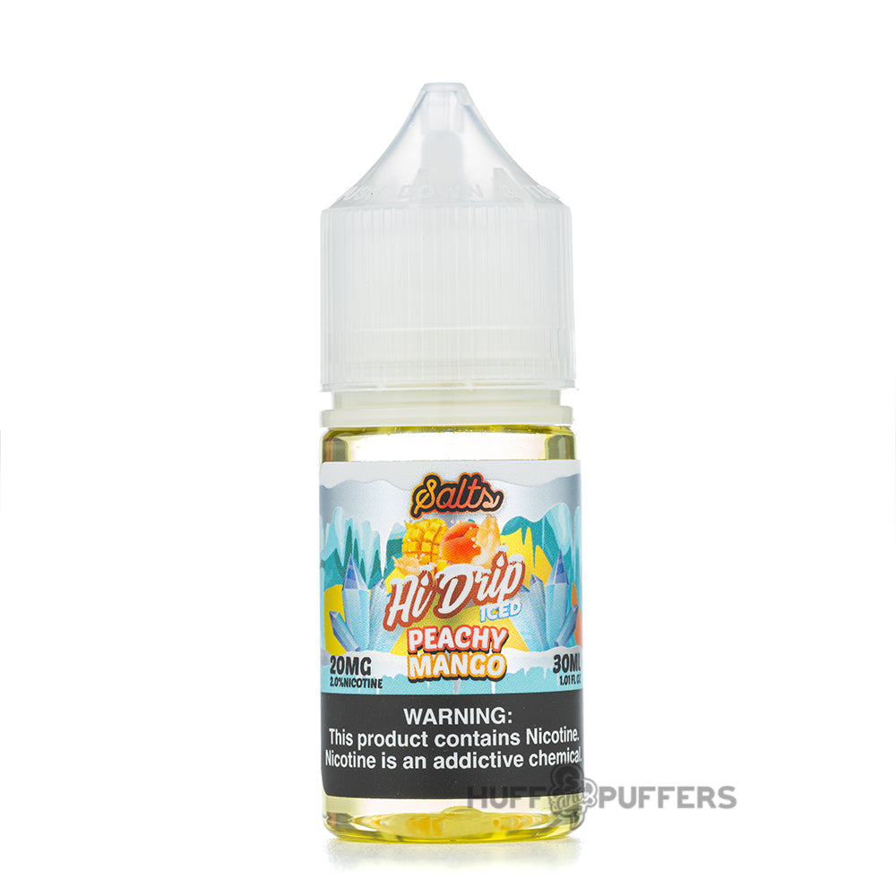 hi-drip salts iced peach mango 30ml e-juice bottle