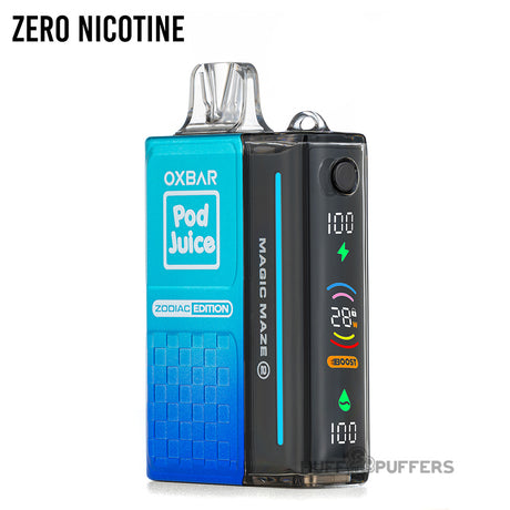 oxbar magic maze 2.0 zero nicotine disposable vape blue razzle pop by pod juice