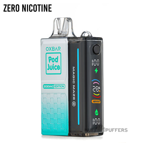 oxbar magic maze 2.0 zero nicotine disposable vape clear emerald