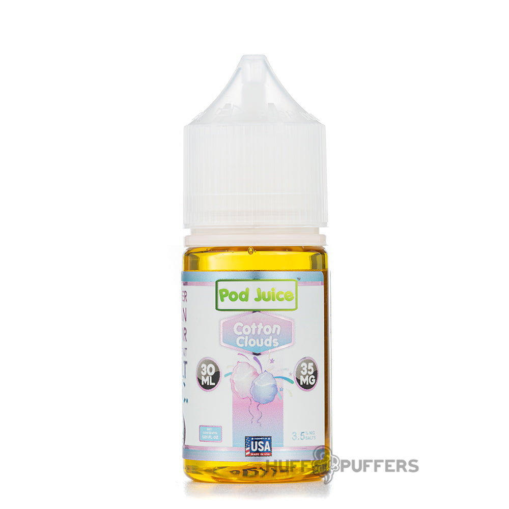 pod juice cotton clouds 30ml salt nicotine e-juice bottle