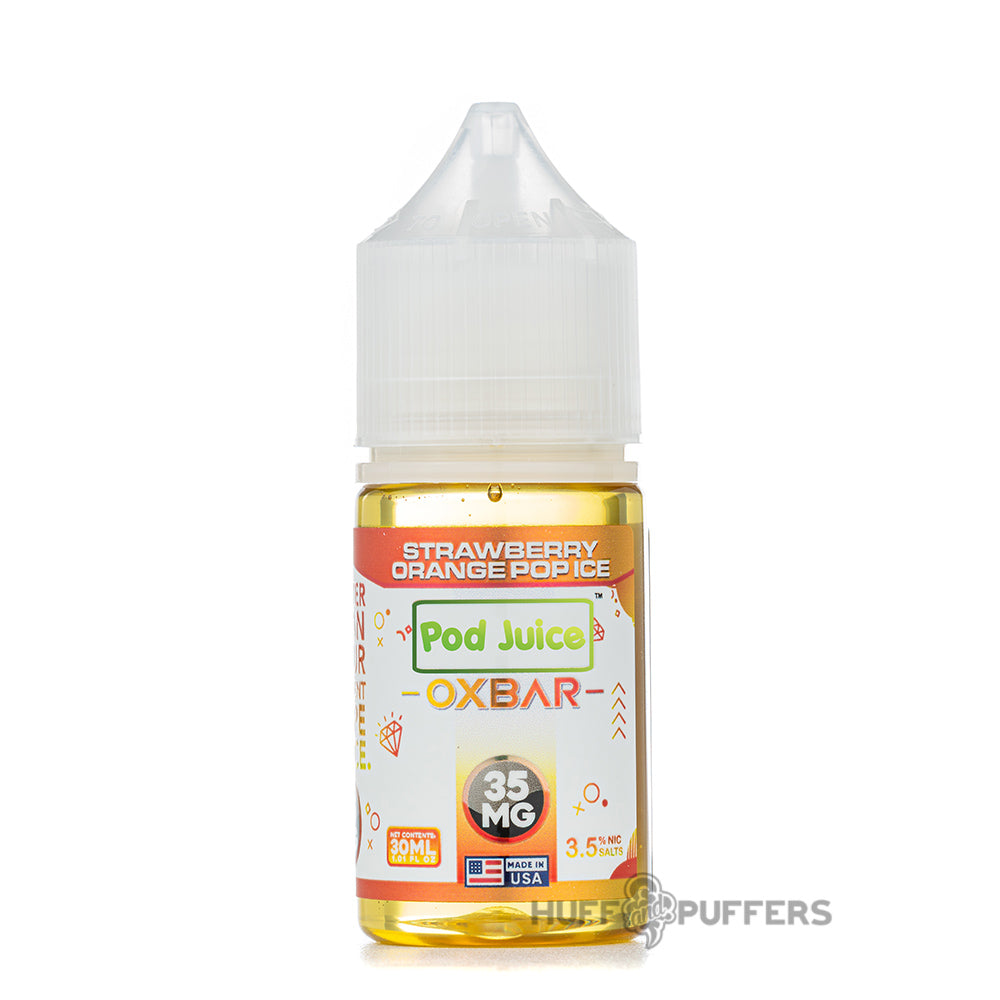 pod juice x oxbar strawberry orange pop ice salt nicotine e-juice 30ml