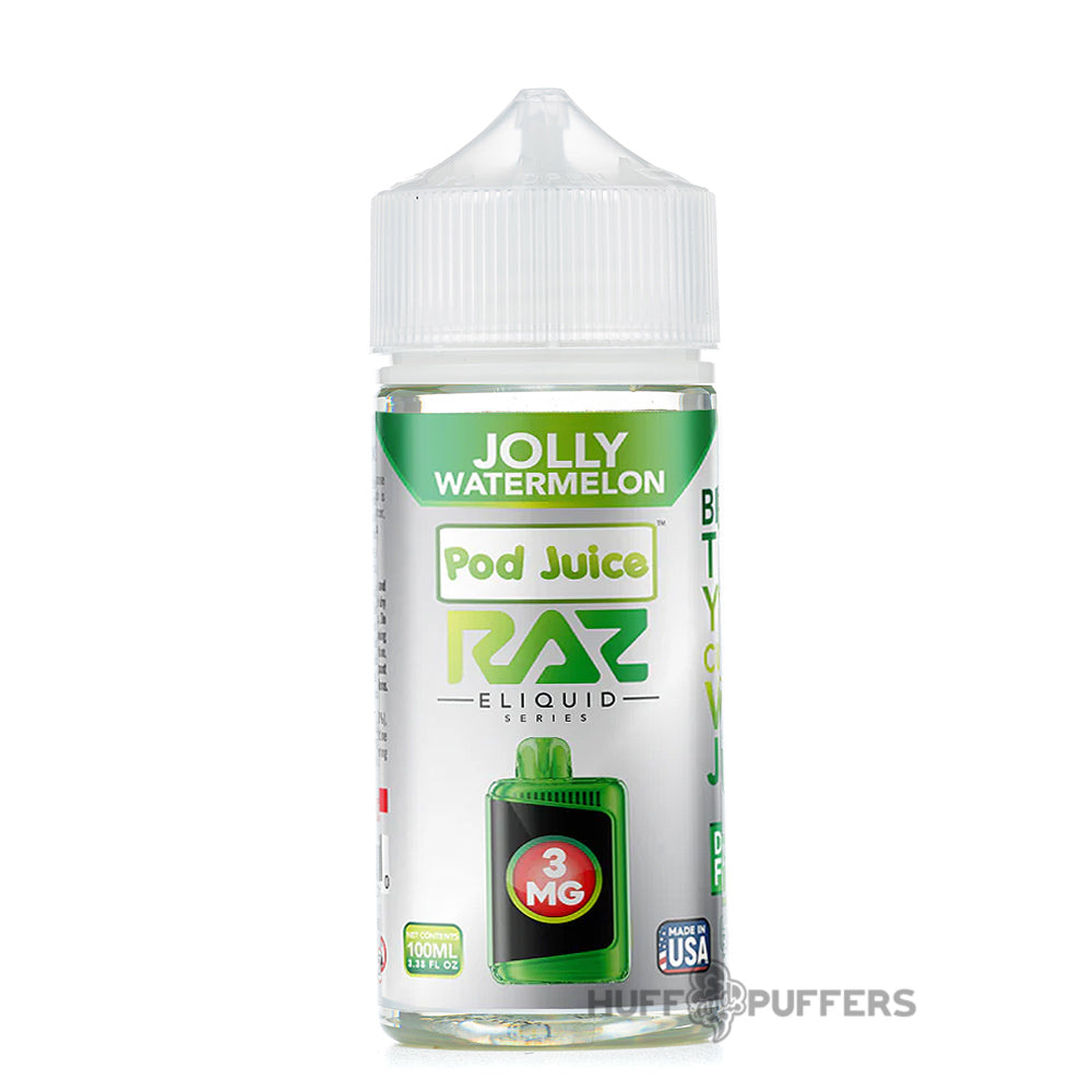 pod juice x raz eliquid series jolly watermelon 100ml e-juice bottle