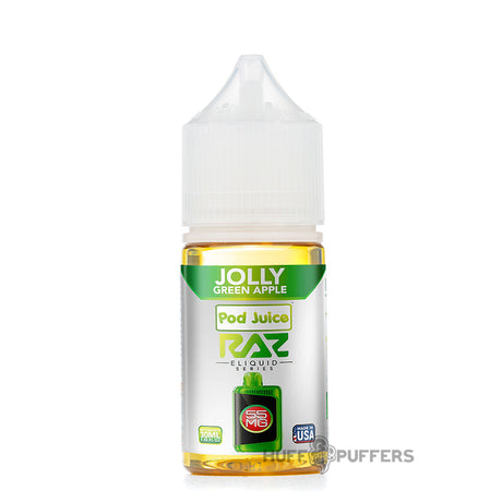 Pod Juice X Raz Salt Jolly Green Apple 30mL e-juice bottle