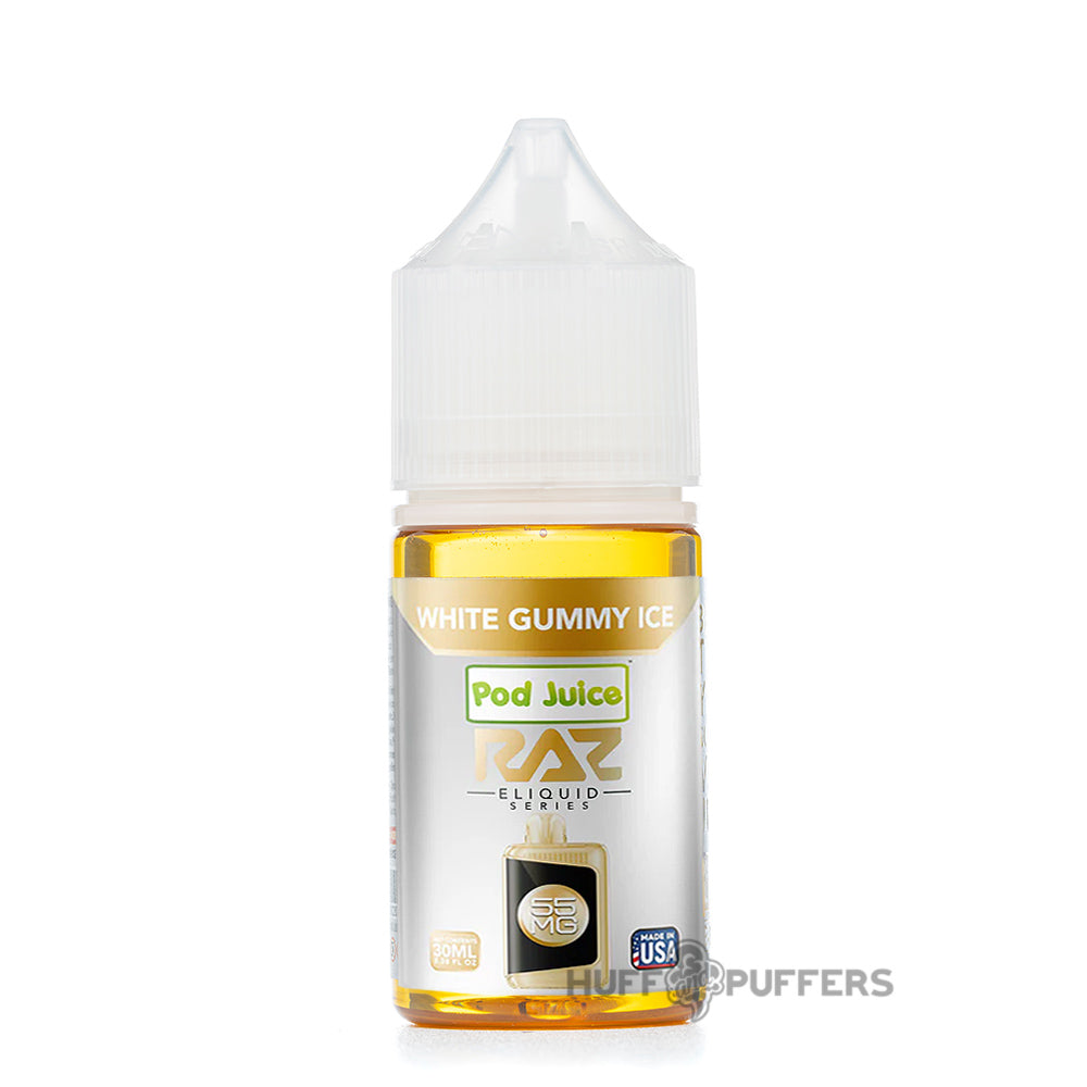 Pod Juice X Raz Salt -White Gummy Ice 30mL e-juice bottle