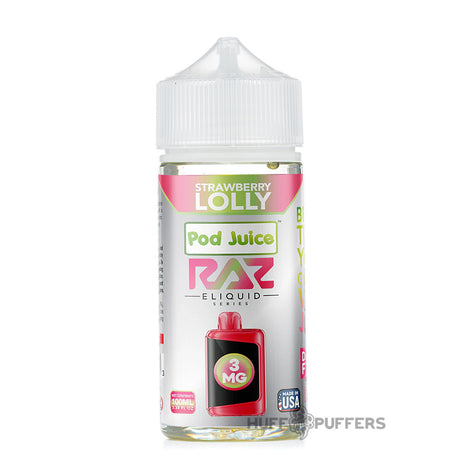 pod juice x raz eliquid series strawberry lolly 100ml e-juice bottle