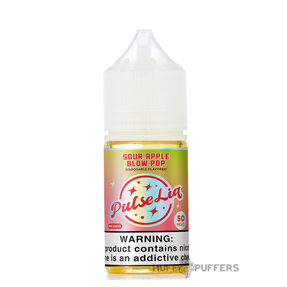 pulse liq salt sour apple blow pop 30ml e-juice bottle