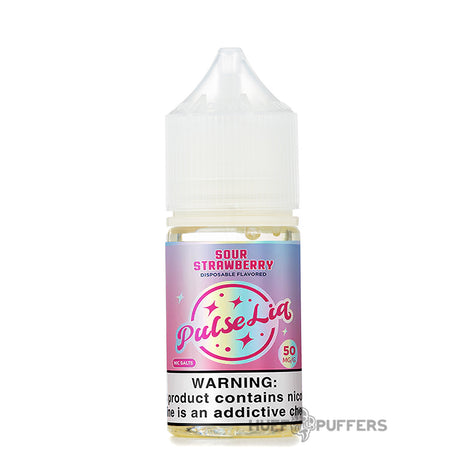 pulse liq salt sour strawberry 30ml e-juice bottle