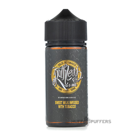 ruthless dulce de tobacco 100ml e-juice bottle