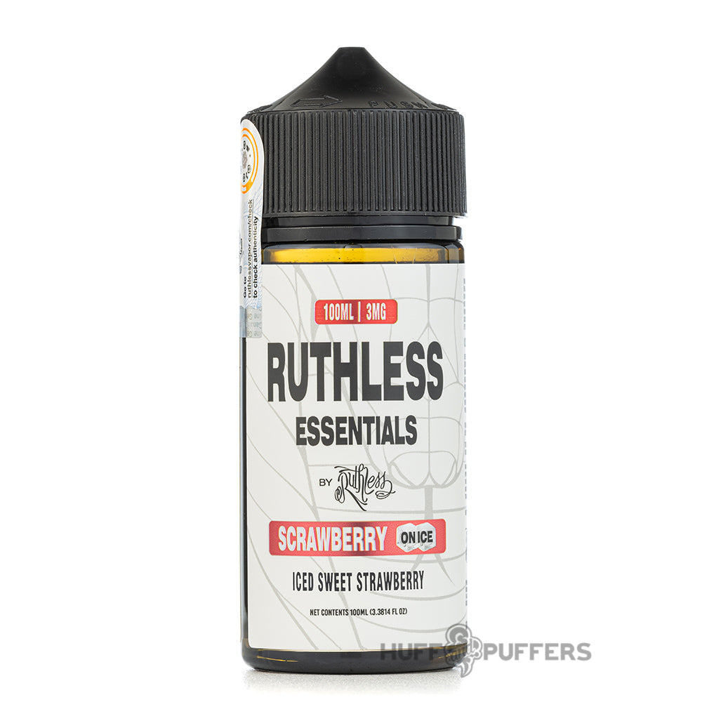 ruthless essentials scrawberry on ice 100ml e-juice bottle