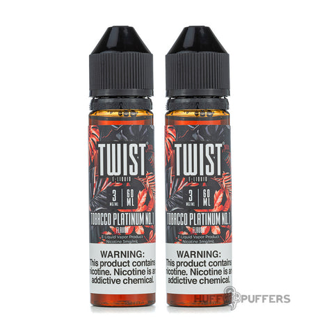 twist e liquids tobacco platinum no 1 2 X 60ml e-juice bottles