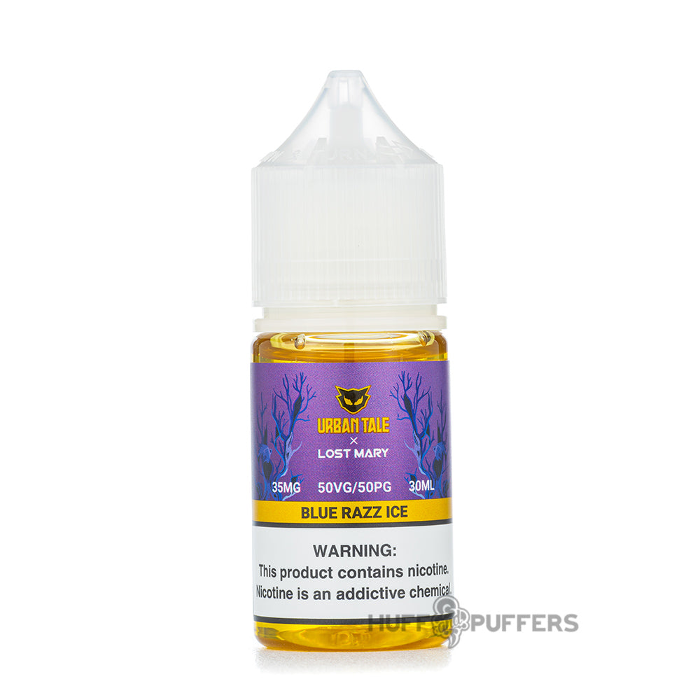 urban tale x last mary salt blue razz ice 30ml e-juice bottle