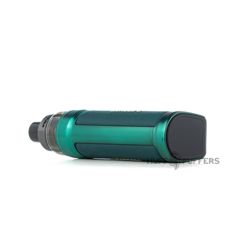 vaporesso armour g pod system green laying down bottom view