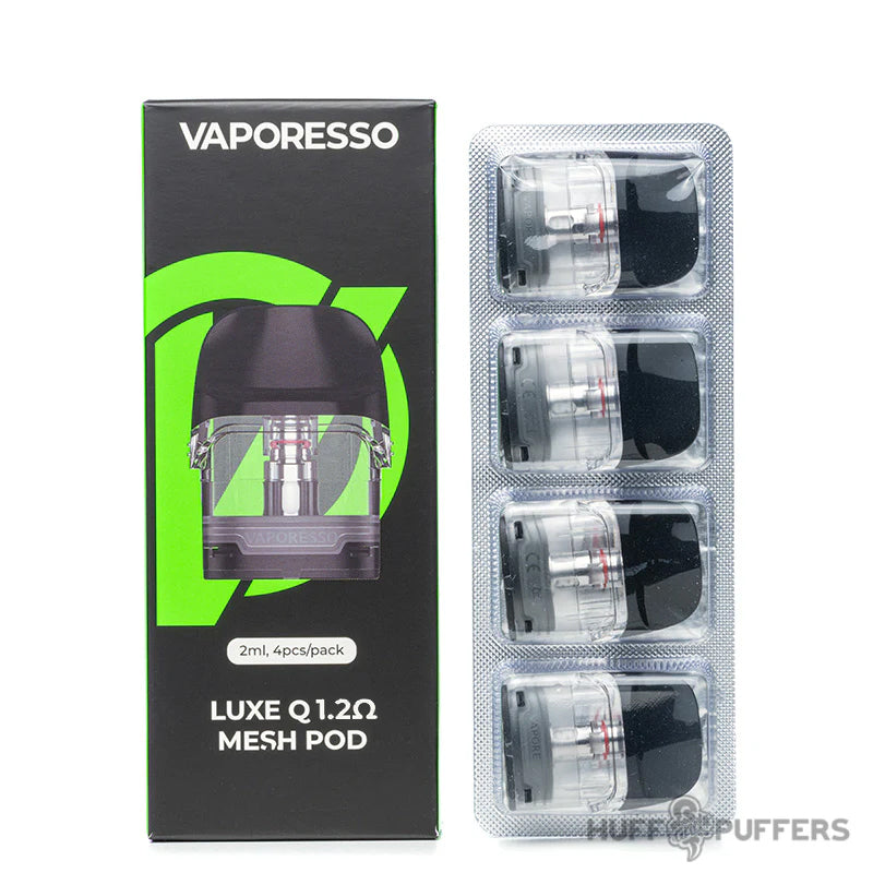 vaporesso luxe q mesh pods 1.2 ohm with package