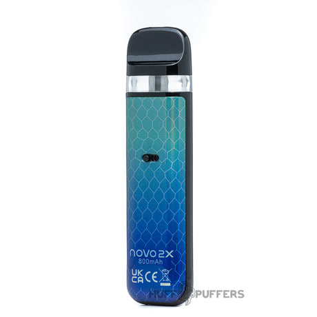 smok novo 2x pod system green blue cobra back view or airflow control