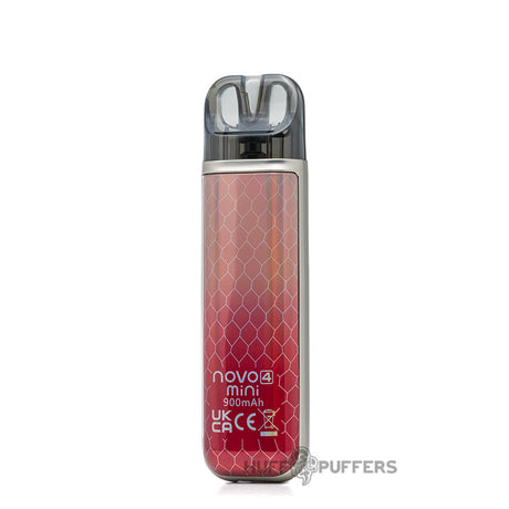 smok novo 4 mini pod kit in prism silver red cobra back view