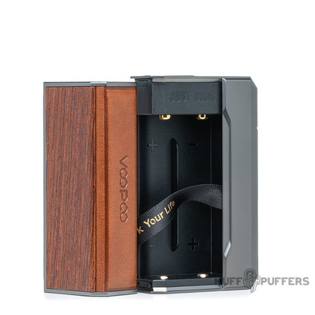 voopoo drag 4 box mod gun metal + rosewood battery compartment