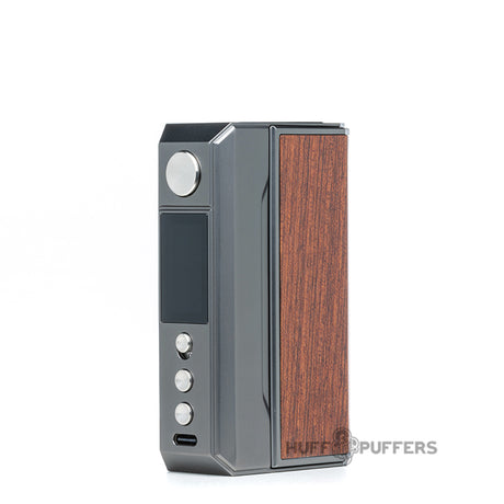 voopoo drag 4 box mod gun metal + rosewood front view