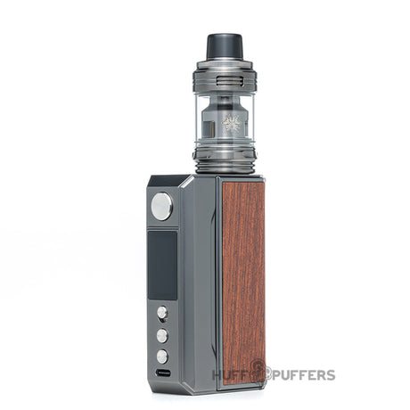 voopoo drag 4 kit gun metal + rosewood front view